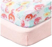 HonestBaby Lot de 2 housses de matelas à langer en coton bio imprimé et éponge, rose fleur, taille unique