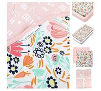 HonestBaby Sweet Dreams Coffret cadeau 7 pièces et 5 pièces 100 % coton bio pour bébé garçon fille Unisexe 7 pièces Flower Power Taille unique