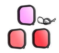 HoneTeek Filtre de plongée pour caméra d'action GoPro Hero 12/11/10/9 - Noir - Étanche - Correction de couleur - Pour vidéo/photographie sous-marine - Kit de plongée GoPro - Accessoires GoPro