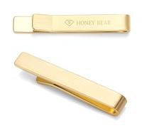HONEY BEAR 1.57"/1.97"/2.12"/2.36" Homme Pinces à Cravate pour la Taille Normale/Skinny Cravate Décoration 4/5/5.4/6cm (Horizontal brossé Or 4cm)