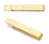 HONEY BEAR 1.57"/1.97"/2.12"/2.36" Homme Pinces à Cravate pour la Taille Normale/Skinny Cravate Décoration 4/5/5.4/6cm (Or brillant 4cm)