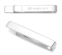 HONEY BEAR 1.57"/1.97"/2.12"/2.36" Homme Pinces à Cravate pour la Taille Normale/Skinny Cravate Décoration 4/5/5.4/6cm (Argent brillant 4cm)