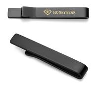 HONEY BEAR 1.57"/1.97"/2.12"/2.36" Homme Pinces à Cravate pour la Taille Normale/Skinny Cravate Décoration 4/5/5.4/6cm (Noir 4cm)