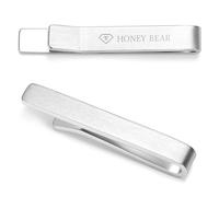 HONEY BEAR 1.57"/1.97"/2.12"/2.36" Homme Pinces à Cravate pour la Taille Normale/Skinny Cravate Décoration 4/5/5.4/6cm (Horizontal brossé Argent 4cm)
