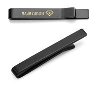 HONEY BEAR 1.97"/2.12"/2.36" Homme Pinces à Cravate pour la Taille Normale Cravate Décoration 5/5.4cm/6cm (Noir 5cm)