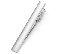 HONEY BEAR 1.97"/2.12"/2.36" Pinces à Cravate pour Homme Taille Normale Cravate,5cm/5.4cm/6cm pour Chemise Le Cadeau de Mariage Affaires (Argent brossé horizontal 5.4cm)