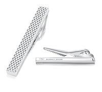 HONEY BEAR 1.97"/2.12" Homme Pinces à Cravate pour Hommes Taille Normale 5cm/5.4cm (Argent 5.4cm)