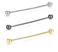 HONEY BEAR 3pcs Collier bar de broches Cravate Clip pour hommes Chemise,mariage, fête, Business quotidien cadeau (Balle sans boîte)