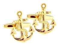 Honey Bear ancre Bouton De Manchette nautique Homme Chemise Poignet Col En Acier Inoxydable Mariage Cadeau (Or)