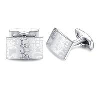 Honey Bear Bouton De Manchette Marbrure Rectangle Argent Homme Chemise Poignet Col En Acier Inoxydable Mariage Commercial