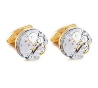 Honey Bear bouton de manchette montre Homme Chemise,Mouvement Regarder Poignet Col Stempunk Vintage En Acier Inoxydable Mariage Commercial Cadeau avec boîte (or)