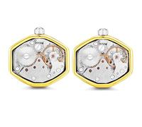 HONEY BEAR bouton de manchette montre Mouvement Regarder Homme Chemise Poignet Col Stempunk Vintage En Mariage Commercial Cadeau avec boît (Gold)