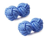 HONEY BEAR Boutons de manchette de noeud de soie de tissu des hommes/ Femme chemise / robe ,rond pour le cadeau de mariage d'affaires (Bleu 2)