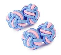 HONEY BEAR Boutons de manchette de noeud de soie de tissu des hommes/Femme chemise/robe,rond pour le cadeau de mariage d'affaires (style 2)