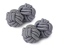 Honey Bear Boutons de manchette de noeud de soie de tissu des hommes/Femme chemise/robe,rond pour le cadeau de mariage d'affaires (gris)