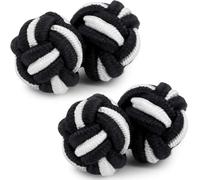 HONEY BEAR Boutons de manchette en tissu avec nœud en soie pour chemise homme pour cadeau de mariage d'affaires, 0.8cm, Coton, Pas de gemme