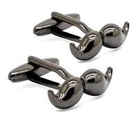 HONEY BEAR Boutons de manchette pour homme barbe, moustache Cadeau de mariage (noir)