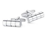 HONEY BEAR Boutons de Manchette pour Hommes - Cylindre pour Mariage d'affaires Cadeau,Argent