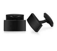 HONEY BEAR boutons de manchette pour hommes-Rectangle pour Cadeaux de mariage d'affaires (Noir)