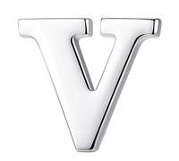 HONEY BEAR Broche Clips Pins Lettres Initiale Alphabet pour Costume Homme/Femme,Acier Inoxydable,Cadeau de Mariage d'affaires (V 0.59inches)