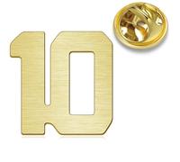 HONEY BEAR Broche Clips Pins Numéro 1/4/5/6/9/12/18/21/24 pour Costume Homme/Femme,épingles à chapeau pour hommes Cadeau de Mariage d'affaires,Or brossé (No.10-0.59inches)