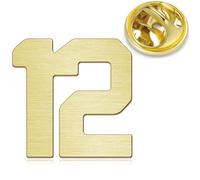 HONEY BEAR Broche Clips Pins Numéro 1/4/5/6/9/12/18/21/24 pour Costume Homme/Femme,épingles à chapeau pour hommes Cadeau de Mariage d'affaires,Or brossé (No.12-0.59inches)