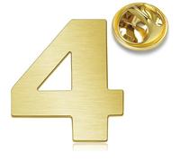 HONEY BEAR Broche Clips Pins Numéro 1/4/5/6/9/12/18/21/24 pour Costume Homme/Femme,épingles à chapeau pour hommes Cadeau de Mariage d'affaires,Or brossé (No.4-0.9inches)