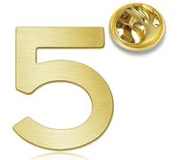 HONEY BEAR Broche Clips Pins Numéro 1/4/5/6/9/12/18/21/24 pour Costume Homme/Femme,épingles à chapeau pour hommes Cadeau de Mariage d'affaires,Or brossé (No.5-0.9inches)