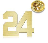 HONEY BEAR Broche Clips Pins Numéro 1/4/5/6/9/12/18/21/24 pour Costume Homme/Femme,épingles à chapeau pour hommes Cadeau de Mariage d'affaires,Or brossé (No.24-0.9inches)