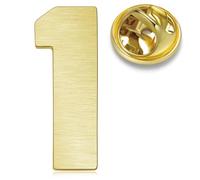 HONEY BEAR Broche Clips Pins Numéro 1/4/5/6/9/12/18/21/24 pour Costume Homme/Femme,épingles à chapeau pour hommes Cadeau de Mariage d'affaires,Or brossé (No.1-0.9inches)