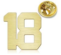 HONEY BEAR Broche Clips Pins Numéro 1/4/5/6/9/12/18/21/24 pour Costume Homme/Femme,épingles à chapeau pour hommes Cadeau de Mariage d'affaires,Or brossé (No.18-0.9inches)