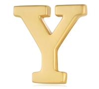 HONEY BEAR Broche pour homme et femme - Lettre de l'alphabet - Pour affaires, mariage, remise de diplôme - Or mat - 1,5 cm, 0.59 inches, Cuivre, Pas de gemme