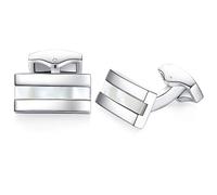 Honey Bear Coquille boutons de manchette Pour hommes-Rectangle Acier inoxydable, pour mariage d'affaires (Coquille blanche)