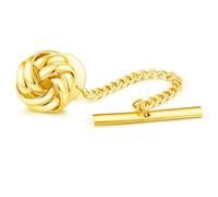 HONEY BEAR Épingle à cravate torsadée pour homme avec chaîne pour accessoires de chemise, cadeau de mariage professionnel, 1.2cm, Acier inoxydable, Pas de pierre précieuse