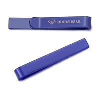 Honey Bear Homme/Garçons Maigre Pinces à Cravate - Acier inoxydable Pour le cadeau de mariage d'affaires,4cm (Bleu)