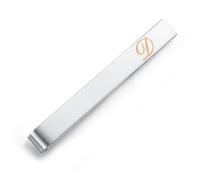 Honey Bear Homme Initiale Lettre Alphabet Pinces à Cravate,Taille Normale Acier Inoxydable pour Le Cadeau de Mariage affaires,5.4cm,Argent brossé (D 2.13inches)