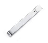 HONEY BEAR Homme Initiale Lettre Alphabet Pinces à Cravate,Taille Normale pour Le Cadeau de Mariage Affaires,5.5cm,Argent brossé
