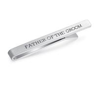 HONEY BEAR Homme Mariage Pinces à Cravate pour Hommes Taille Normale Cravate,5.4cm Argent brossé (Verdickt Father of the Groom)
