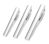 HONEY BEAR Homme Pinces à Cravate 1.97"&2.12" &2.36" pour la Taille Normale Cravate Décoration 5/5.4/6cm (Argent brillant)