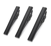 HONEY BEAR Homme Pinces à Cravate 1.97"&2.12" &2.36" pour la Taille Normale Cravate Décoration 5/5.4/6cm (Noir mat)