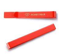 HONEY BEAR Homme Pinces à Cravate - Taille Normale Acier inoxydable,5.4cm (rouge)