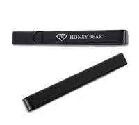 HONEY BEAR Homme Pinces à Cravate - Taille Normale Cadeaux de Mariage d'affaires,5.4cm (Noir Mat 5.4cm)
