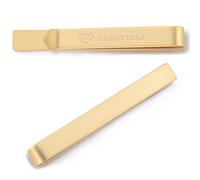 HONEY BEAR Homme Pinces à Cravate - Taille Normale Cadeaux de Mariage d'affaires,5.4cm (Or)