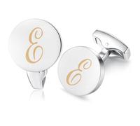 Honey Bear Initiale Lettre Alphabet Boutons de Manchette - Acier Inoxydable pour Le Cadeau affaires de Mariage de Chemise Dhommes Argent brossé