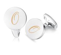 Honey Bear Initiale Lettre Alphabet Boutons de Manchette - Acier Inoxydable pour Le Cadeau affaires de Mariage de Chemise Dhommes Argent brossé