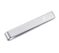 Honey Bear Initiale Lettre Alphabet Pinces à Cravate Homme/Garçons Slim Skinny,4cm,Acier inoxydable Pour Chemise le cadeau de mariage d'affaires (Argent brossé) (F)