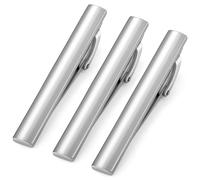 HONEY BEAR Lot de 3 Pinces à Cravate pour Homme Taille Normale Cravate,5.4cm (Argent gris 5.4cm Avec boîte)