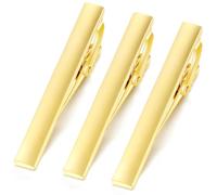 HONEY BEAR Lot de 3 Pinces à Cravate pour Homme Taille Normale Cravate,5.4cm (Or mat)