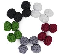 HONEY BEAR Lot de 5 paires de boutons de manchette en tissu avec nœud en soie pour homme/femme, 8mm, Tissu, Pas de gemme