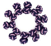 HONEY BEAR Lot de 5 paires de boutons de manchette en tissu élastique pour homme/femme avec boîte, 8mm, Soie Polyester, Sans pierre précieuse